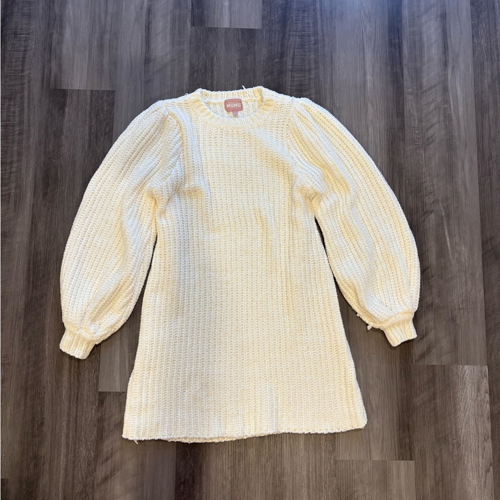 Show Me Your MuMu Cream Long Sleeve Dress